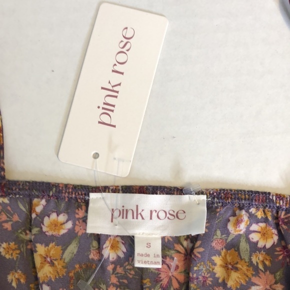Pink Rose Women’s Spaghetti Straps Floral Top    Size S - Picture 8 of 10